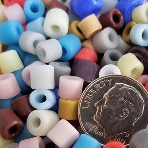 150+ 6mm PONY BEADS Czech Glass MIXED colors 9mm CROW new Handmade